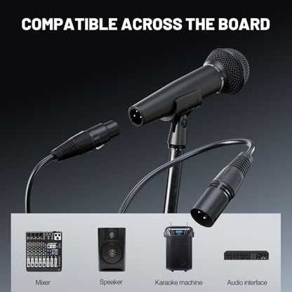 Phenyx Pro Cardioid Dynamic Wired XLR Microphone PM-25 | Wired Microphone with 16.4 ft XLR Cable, Mic Clip, Storage Bag, Handheld Mic for Singing, Stage, Studio, Karaoke, speaking