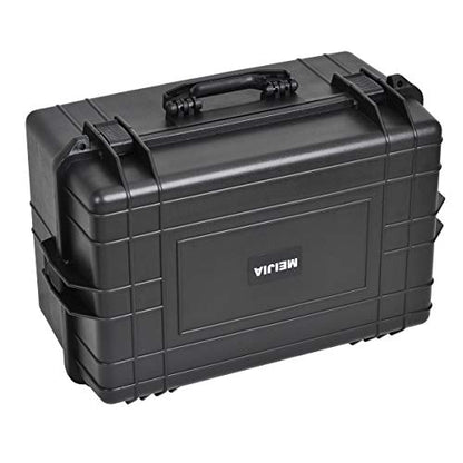 MEIJIA All Weather Waterproof Hard Camera Case,Hard Case with Customizable Fit Foam,Fit Use of Drones,Camera,Equipments,Pistols,Elegant Black (Black, 24.01"x16.92"X12.2") - size: 24.01"x16.92"X12.2"