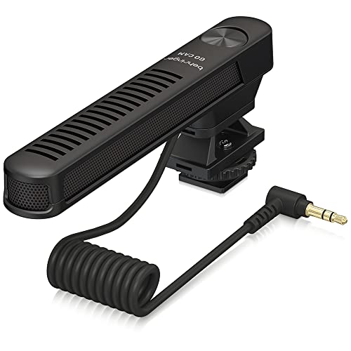 Behringer GO CAM Shotgun Microphone Wired Professional Camera Mic for Podcast Interviews Vlogs Live Streaming Audio Recorder, Black