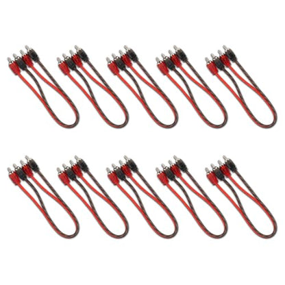 DS18 1FT Ultra Flex RCA Cable 10-Pack – 100% OFC Oxygen Free Copper Dual Male RCA Audio Cable for Car Audio Amplifiers, Subwoofers & Stereo Systems – Flexible Noise-Free Signal Interconnect