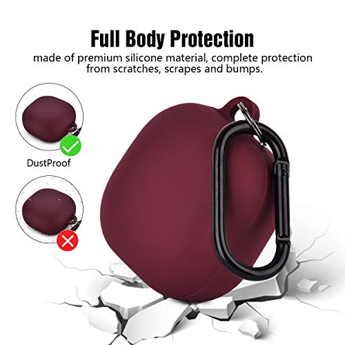 AIRSPO Silicone Case Compatible with Samsung Galaxy Buds 2 Pro/Galaxy Buds2/ Galaxy Buds Pro/Galaxy Buds Live Case (Burgundy) - color: Burgundy