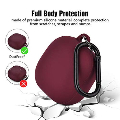 AIRSPO Silicone Case Compatible with Samsung Galaxy Buds 2 Pro/Galaxy Buds2/ Galaxy Buds Pro/Galaxy Buds Live Case (Burgundy) - color: Burgundy