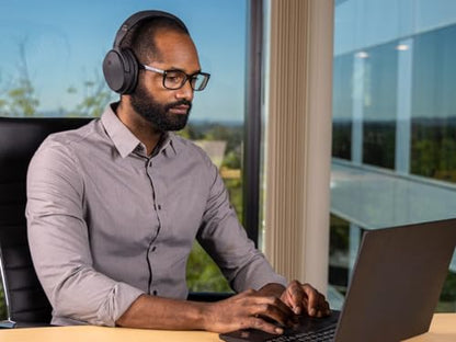 Monoprice Wireless Over Ear Headphones - Active Noise Cancelling (ANC) Bluetooth 5.0, Extended Playtime, Qualcomm aptX Audio, 40mm Drivers, Black