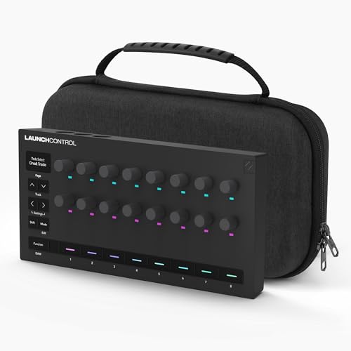 GEEKRIA Hard Shell Travel Case Compatible with Novation Launch Control 3, Audio Mixer Carrying Bag (Dark Gray) - size: 11.8 x 16.5 x 7.5 in.