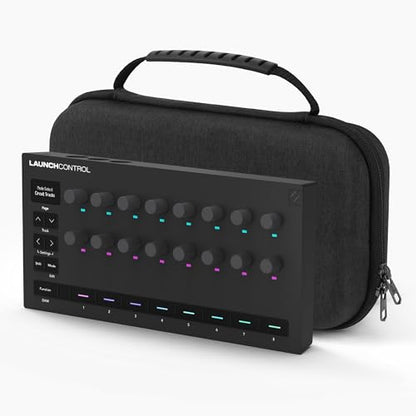 GEEKRIA Hard Shell Travel Case Compatible with Novation Launch Control 3, Audio Mixer Carrying Bag (Dark Gray) - size: 11.8 x 16.5 x 7.5 in.