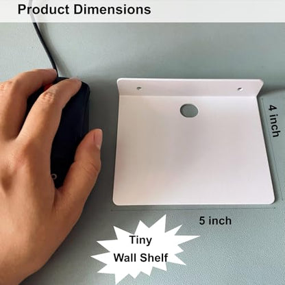 Small Shelf for Wall, 5 Inch, Metal Floating Shelves for Echo dot, Cameras, Tiny Speaker, Tiny Wall Mount Shelves (White 2pcs) - color: White 2pcs