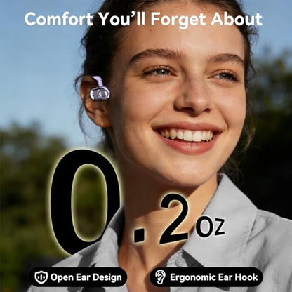 Over Open Ear Earbuds Headphones Bluetooth Wireless Outside Out of Ear Buds | Ear Hook for Runners Wrap Around Ears Air Bone Conduction Headsets Workout Sports Earphones with Earhooks Black - color: Black