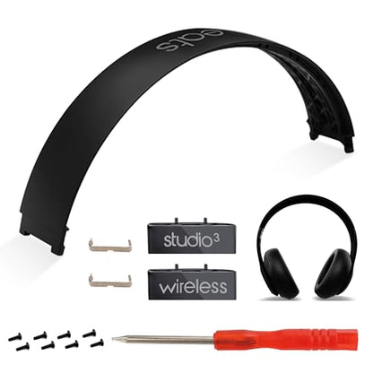 Replacement Parts for Beats Studio 3 - Headband and Hinge Replacement for Studio 3 (A1914) Wired & Wireless Headphones, Repair Kit, Matte Black Headband and Hinge