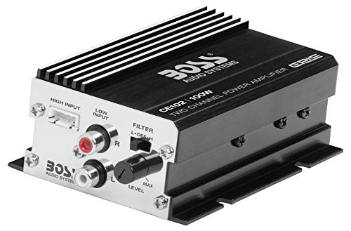 BOSS Audio Systems CE102 2 Channel Car Amplifier, High/Low Pass Crossover