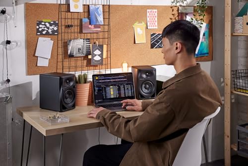 Pioneer DM-40D-BT 4-inch Desktop Active Monitor Speakers with Bluetooth (Pair, Black) with Studio Monitor Isolation Pads