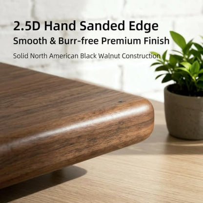 Walnut and Acrylic Audio Rack, Vibration Dampening Stand | Shock-Absorbing Feet with Silent Pads for Desktop Audio Components, Gaming and Living Room(Walnut wood/24.8x10.6x2in) - size: Walnut wood/24.8x10.6x2in