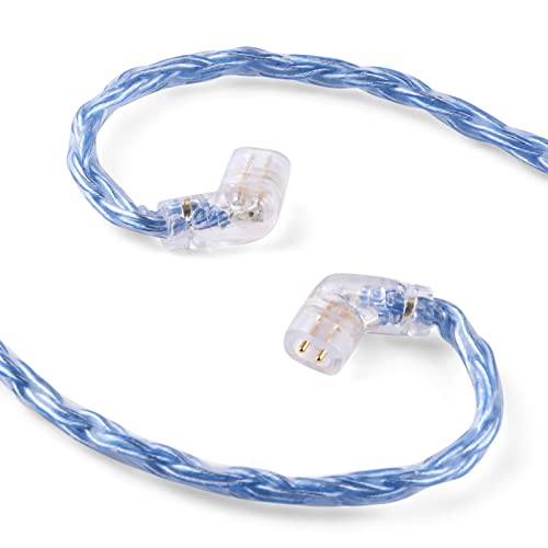 Linsoul Tripowin Zonie 16 Core SilverPlated IEM Cable, Recessed 2pin, 3.5mm - color: Blue