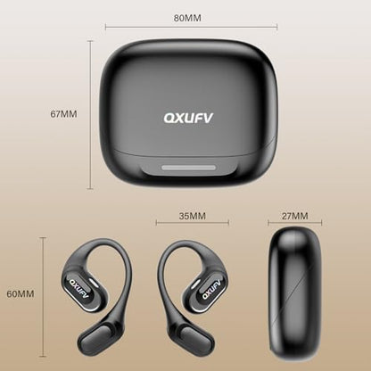 Open Ear Headphones, AI Translation Earbuds Real Time, Black | HiFi Stereo Open Ear Buds with HD Mic, 50H LED Power Display Air Conduction Earbuds, AI Translation Earbuds Real Time - color: Black