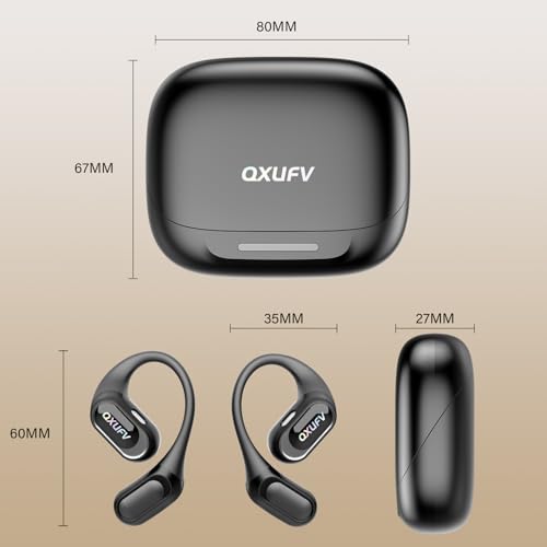 Open Ear Headphones, AI Translation Earbuds Real Time, Black | HiFi Stereo Open Ear Buds with HD Mic, 50H LED Power Display Air Conduction Earbuds, AI Translation Earbuds Real Time - color: Black