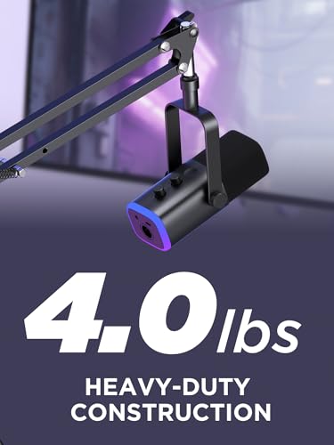 InnoGear 마이크 암, 업그레이드된 마이크 암 마이크 스탠드 붐 서스펜션 스탠드, 1cm(3/8 인치)에서 1.9cm(5/8 인치) 나사 어댑터 클립, 블루 Yeti Snowball, HyperX QuadCast, Yeti x 및 기타 마이크용, 라지 | 책상 마운트, 데스크탑 스탠드, 조절 가능한 범위, 완전히 회전, 컴팩트하게 접힘, 게임, 스트리밍 또는 녹화용 - color: 블랙., style: 확장 마이크 암