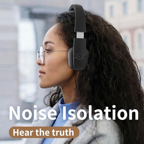 Fockety Headphone, Foldable Wireless Headphones Over Ear, Adjustable Comfortable Lightweight Headset for Home Office Travel Workout Cellphone PC, Dual Device Connection (Black) - color: Black