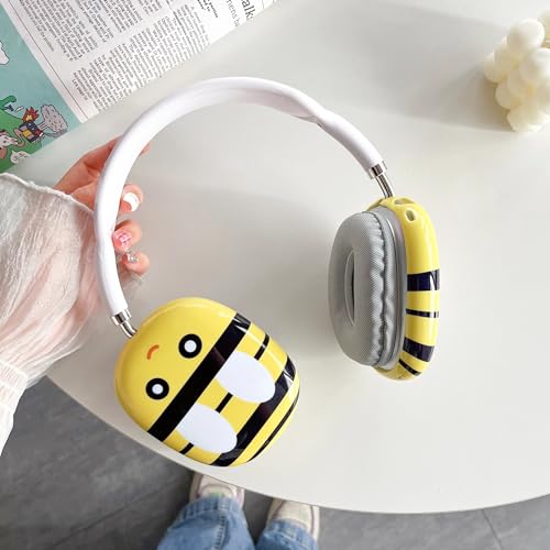 Case Compatible with AirPods Max Headphones, Soft TPU Cute Anime Bee Anti-Scratch Protective Ear Cup Covers Headphone Cases for Woman Kids - color: bee