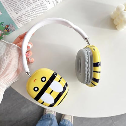 Case Compatible with AirPods Max Headphones, Soft TPU Cute Anime Bee Anti-Scratch Protective Ear Cup Covers Headphone Cases for Woman Kids - color: bee