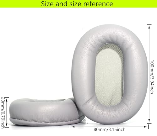 Replacement Ear Pads Compatible with Sony WH-CH700N Grey | Also suitable for Sony WH-CH710N/WH-CH720N headphones High-grade protein leather/memory foam ear pads and earmuffs - color: Grey
