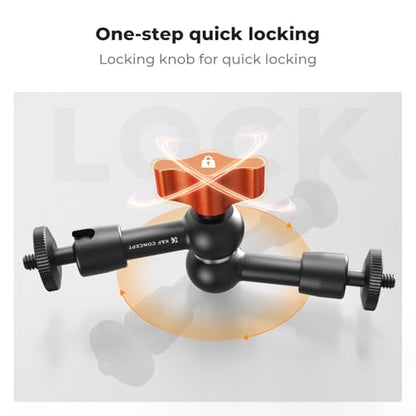 K&F CONCEPT 6" Magic Arm 1/4" Screw Articulating Mini Arm | 360° Ballhead Mount for Monitor, LED Light, Webcam, MS31 - size: 6 Inch