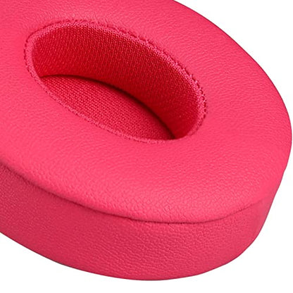SoloWIT Earpads Cushions Replacement for Beats Solo 2 & Solo 3 Wireless On-Ear Headphones, Solo2 Solo3 Ear Pads with Soft Protein Leather, Added Thickness - Pink - color: Pink