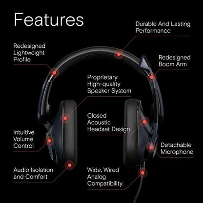 EPOS H6Pro - Closed Acoustic Gaming Headset with Mic – Lightweight Over-Ear Design – Lift-to-Mute – Compatible with Xbox, PS4, PS5 & PC – Black - color: Black, size: One-size