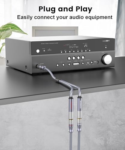 Microphone Splitter 2 Feet/60CM TRS 1/4 inch Splitter 1 Male to 2 Female, 6.35mm Stereo Male Plug to Dual 6.35mm Female-Grey(2PACK) - size: 2ft/60CM-2PACK, style: 1/4" Splitter 1 Male to 2 Female