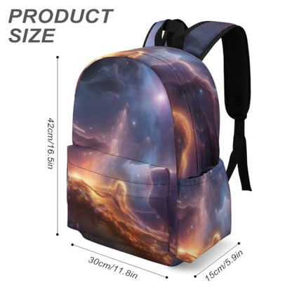 Travel Backpack for Women Men Carry On Backpack Coffee Collection Laptop Bag Lightweight Casual Daypack - color: Colorful Space