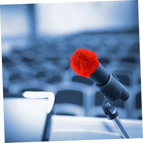 KESYOO Disposable Nonwoven Microphone Cover 100 Pairs Mic Protector for KTV Singing Compatible Handheld Microphones Sanitary and Easy to Use