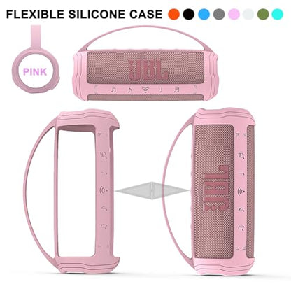 JCHPINE Silicone Cover Case for JBL Flip 6 Portable Bluetooth Speaker - color: Pink Cover