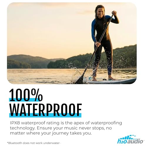 H2O Audio TRI Run Open Ear Bone Conduction Headphones. Sweatproof Multisport Headphones for Running, Cycling, and Paddling. Wireless Wrap Around Sport Earbuds, IPX8 Waterproof, Bluetooth 5.3