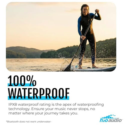 H2O Audio TRI Run Open Ear Bone Conduction Headphones. Sweatproof Multisport Headphones for Running, Cycling, and Paddling. Wireless Wrap Around Sport Earbuds, IPX8 Waterproof, Bluetooth 5.3