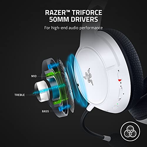 Razer Kaira Wireless Gaming Headset for Xbox Series X|S, Xbox One: Triforce Titanium 50mm Drivers - Cardioid Mic - Breathable Memory Foam Ear Cushions - EQ Pairing Button - Windows Sonic - White - color: White, style: Kaira