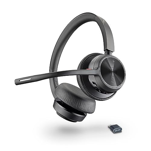 Poly Voyager 4320 UC Wireless Headset (Plantronics) - Stereo Headphones w/Noise-Canceling Boom Mic - Connect PC/Mac/Mobile via Bluetooth - Works w/Teams, Zoom, & More - Amazon Exclusive - style: 2023 Version (USB-C & USB-A)