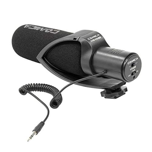 comica CVM-V30-PRO-B Supercardioid Directional Shotgun Microphone with 3.5mm Jack, Black