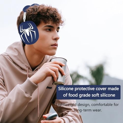 fomissky-sisa 4 in 1 AirPods Max Case Headphone Covers, Silver Grey - color: Silver Spider