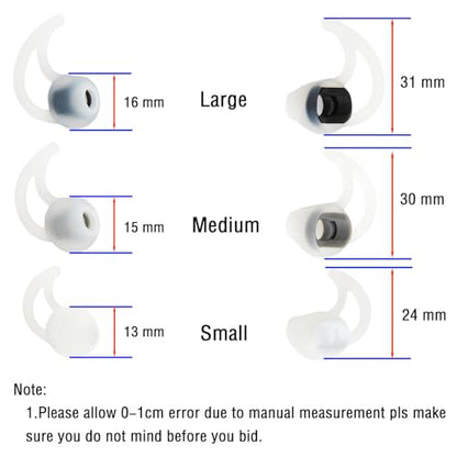 Silicone Earbud Replacement Tips Earbud Covers Compatible with Bose SoundSport Freestyle IE2 IE3 Headphone Ear Tips Rubber Tips 3 Pairs S M L - size: SML