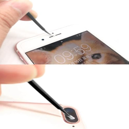 100 Pack Phone Charge Port Cleaning Tool kit,Bendable Mini Soft Round Brushes Cleaner Compatible with iPhone 11 Pro Speaker Tablet Camera Laptop Computer Smartphone, Black - color: Black