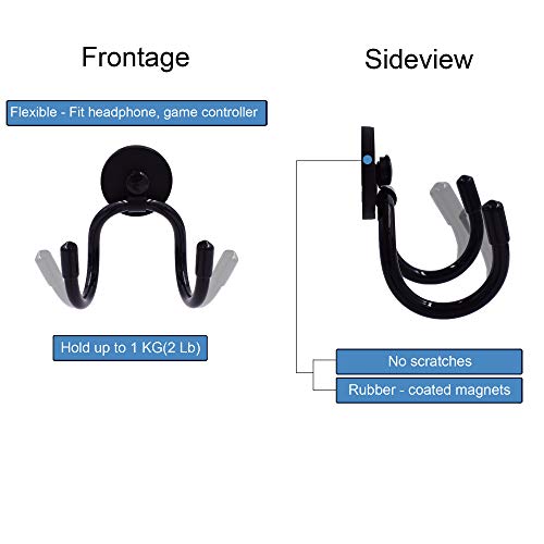 YYST Magnetic Headset Headphone Holder for Computer/Gaming Headsets, Headphone, up to 1 kg(2 lbs)- No Headsets (2)