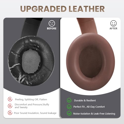 Studio Pro Headphone Ear Pads, Replacement Earpads/Cushions for Beats Studio Pro, with Premium Protein Leather, Resilient Memory Foam, Added Thickness - color: Earth