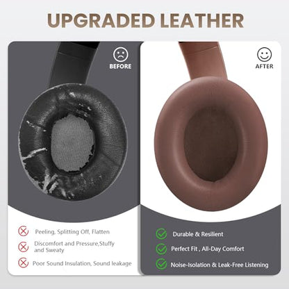 Studio Pro Headphone Ear Pads, Replacement Earpads/Cushions for Beats Studio Pro, with Premium Protein Leather, Resilient Memory Foam, Added Thickness - color: Earth