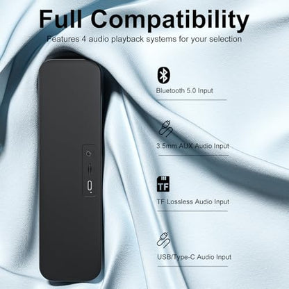 Computer Speakers for Desktop PC,Rechargeable Bluetooth Speaker,Small Computer Soundbar with Stereo & Bass,3.5mm Aux-in,TF Port,Loud Volume for Web Conferences,Teacher,Music (Black) - color: Black