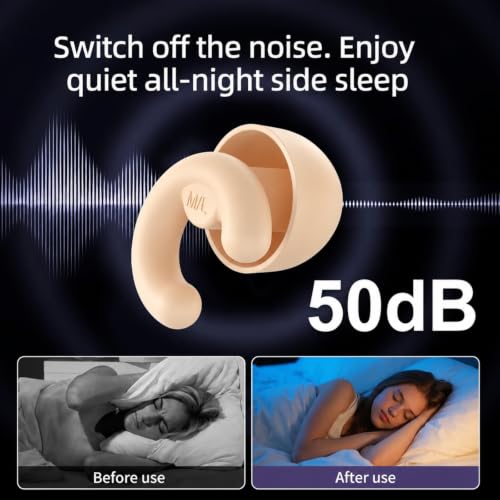 Noise Cancelling Ear Plugs Sleep 50dB NRR Side Sleep Small Ear | ultra soft silicone, reusable one-piece design, 4 sizes included, portable case - color: Yellow
