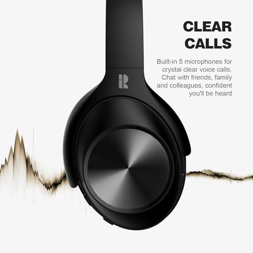 Calmbee Hybrid Active Noise Cancelling Headphones, Bluetooth 5.4 Headphones Wireless Over Ear with Mic for Clear Calls, Hi-Res Audio, 90H Playtime, Transparency, Deep Bass, Dongle Connect, Custom App | Bluetooth 5.4, Clear Mic Calls, Hi-Res Audio, 90H Pla
