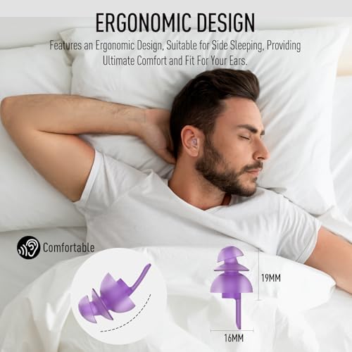 Hearprotek Ear Plugs for Sleeping, 2 Pairs 30dB & 32dB Silicone Earplugs