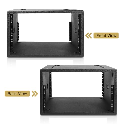 Sound Town 6U PA/DJ Rack/Road Case with 6-Space, Industry-Grade 0.7" (18mm) Plywood with Polyurea Coating, 20.7" Rackable Depth - Pro Tour Grade (STRCP-6U) - size: 6U with 20.7" Depth