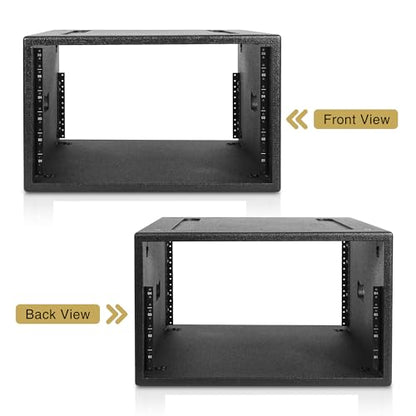 Sound Town 6U PA/DJ Rack/Road Case with 6-Space, Industry-Grade 0.7" (18mm) Plywood with Polyurea Coating, 20.7" Rackable Depth - Pro Tour Grade (STRCP-6U) - size: 6U with 20.7" Depth