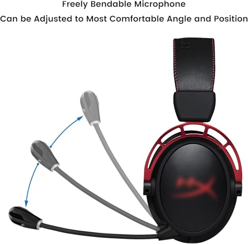 Replacement Cloud Alpha Game Mic Cable 3.5mm Headphone Boom Microphone Compatible with Kingston HyperX Cloud Alpha/Cloud Alpha S Gaming Headset Works on Pro PS4 Xbox One Nintendo Switch Computer PC