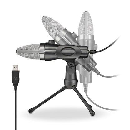 NGS MS120 USB Cardioid Microphone for Streaming, Podcast and Gaming, Latency-Free Monitoring, Volume Control, Mute Button, Plug & Play, for PC, PS4, PS5, Non-Slip Mount