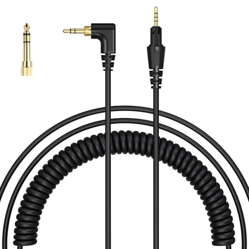 4 Pole Audio DJ Headphone Cable Cord, Replacement Audio Cable Extended Coiled Spring DJ X7 Wire Compatible with Pioneer HDJ X7, HDJ X5, HDJ Cue1, HDJ S7, and HDJ Cx Headphones